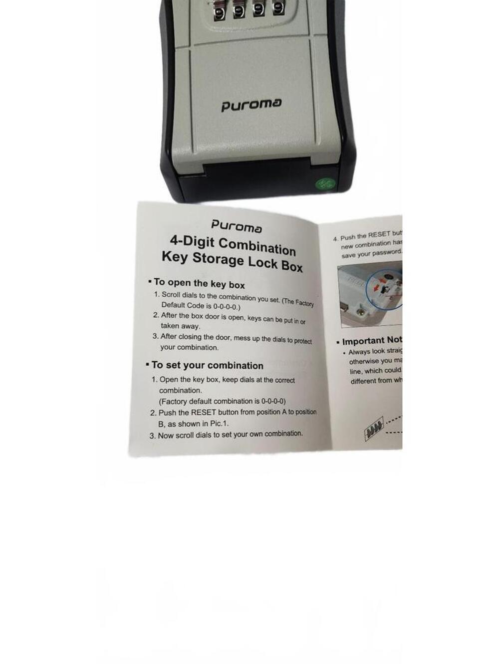 Puroma 4 Digit Combination Key Lock Box - Picture 2 of 2